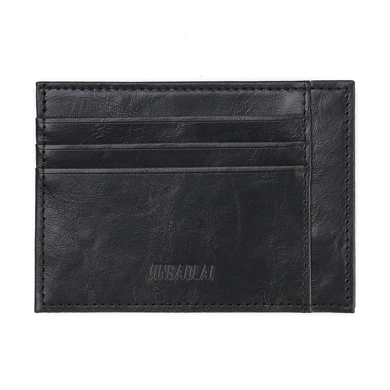 WALLET Minimalist synthetic leather wallet with 9 pockets - Black